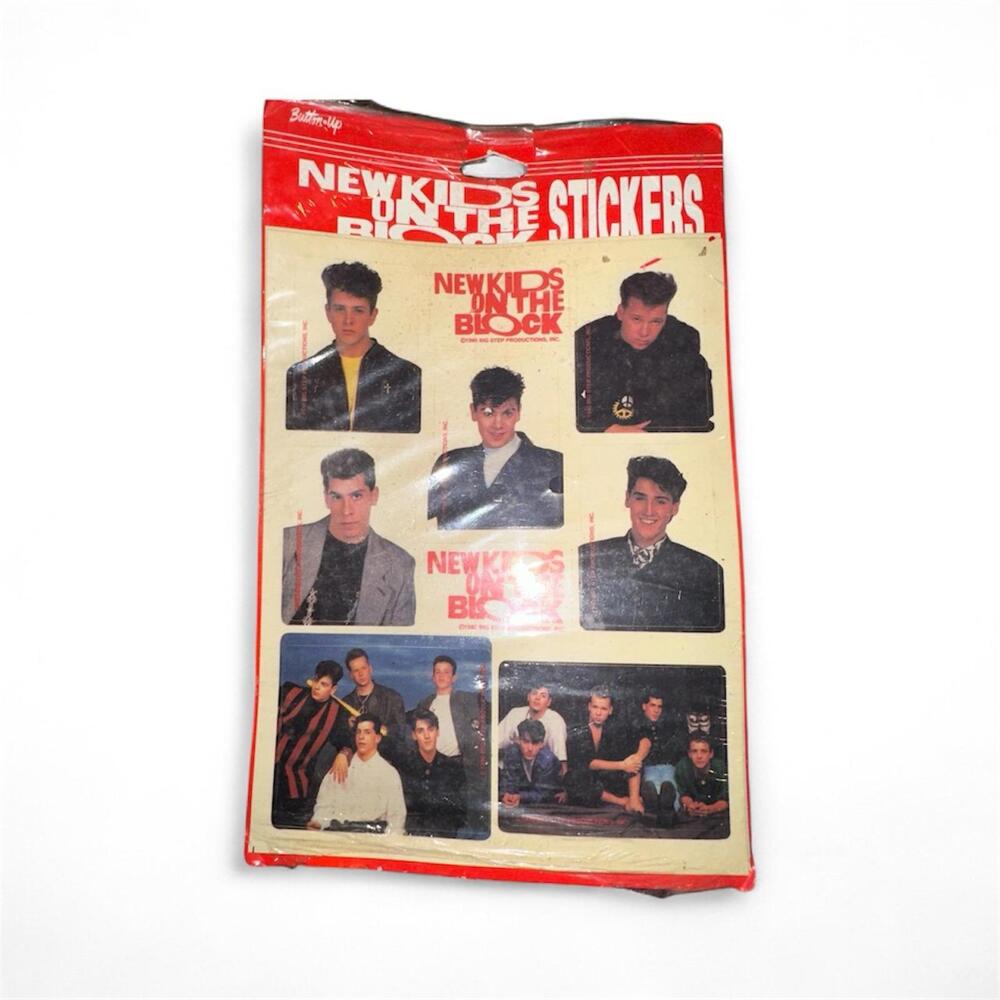 Vintage‎ 1990 New Kids On The Block Stickers NKOTB Button-Up Winterland Pack